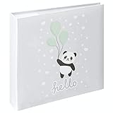 Hama Babyalbum Panda (Einsteckalbum für 200 Fotos im Format 10x15, Baby Fotoalbum für Jungen und Mädchen, Kinderalbum mit Kinder-Motiv zum Einstecken) grau