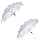 Neewer® 2 Stück 84 cm weiße, durchscheinende, weiche Regenschirme für Foto- und Videostudioaufnahmen