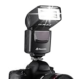 Powerextra Professioneller DF-400 Speedlite-Kamerablitz für Canon Nikon Pentax Samsung Fujifilm Olympus Panasonic Sigma Minolta Leica Ricoh DSLR-Kameras und Digitalkameras mit Einzelkontakt-Hotshoe
