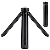 QIMEI-SHOP Mini Tripod Kamera Stativ Tischstativ aus Aluminiumlegierung mit 1/4 Zoll Schraube für GoPro Smartphone Webcam DSLR-Kamera Camcorder Gimbal Schwarz