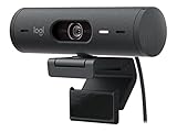 Logitech Brio 500 Full-HD-Webcam mit Auto-Lichtkorrektur, Zeigemodus, Doppelmikrofon + Rauschunterdrückung, Webcam-Abdeckung, für Microsoft Teams, Google Meet, Zoom, USB-C-Kabel - Graphit