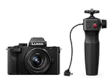Panasonic Lumix DC-G110VEG-K Systemkamera (20 MP, 4K, Bildstabilisator, 7,5cm Touch, 12-32mm Objektiv, Stativgriff, schwarz)