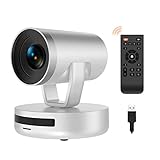Nuroum V403 PTZ Konferenzkamera mit 5X Optischem Zoom, AI Tracking, Autoframing, Autofokus, 122°Sichtfeld 1080P FHD Webcam mit Fernbedienung für Videokonferenz/Live-Streaming/Kurse, für Zoom/Skype