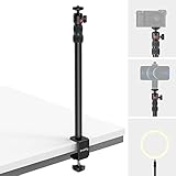 SmallRig Selection Kamera Tischstativ Lichtstativ mit 1/4'-20 Kugelkopf, 13'-35,4' verstellbares Tablet Halterung, Tisch Klemme für DSLR Kamera, Ringlicht, Live Streaming, Video Aufnahmen - 3488