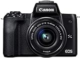 Canon EOS M50 Systemkamera spiegellos - mit Objektiv EF-M 15-45mm IS STM (24,1 MP, dreh- und schwenkbares 7,5 cm (3 Zoll) Touchscreen LC-Display, Digic 8, 4K Video, OLED EVF, WLAN, Bluetooth), schwarz