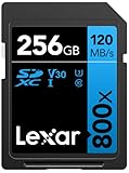 Lexar High-Performance 800x SD Karte 256GB, Speicherkarte SDXC UHS-I BLUE Series, Bis zu 120 MB/s Lesen, 45 MB/s Schreiben, für Point-and-Shoot-Kameras, DSLR-Kameras, HD-Camcorder (LSD0800256G-BNNAG)