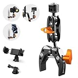 K&F Concept MS13 Magic Arm mit Super Clamp,Super Klammer mit 360°Kugelkopfarm,Kamerahalterung Kompatible mit Blitzlicht/DSLR Kamera/Stabilisator,klemmstativ mit Handyhalterung