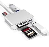 【Aktualisierte Version】 XQD-Kartenleser, USB 3.0 SD (HC/XC) TF-Kartenleser mit USB3.0x2 Schnelle Geschwindigkeit Bis zu 5 Gbit/s, kompatibel mit XQDder Sony G & M-Serie für Windows/Mac OS