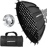 AMBITFUL 60cm /23.6'' Studio Silver Wide Angle Beauty Dish Honeycomb Grid Bowens Mount for for Photography Studio Flash Head and Monolight