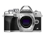 Olympus OM-D E-M10 Mark IV Micro-Four-Thirds-Systemkamera, 20 MP Sensor, 5-Achsen-Bildstabilisation, Selfie-LCD-Bildschirm, elektronischer Sucher, 4K-Video, leistungsstarker AF, Wi-Fi, silber