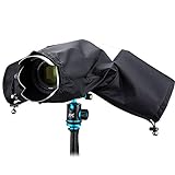 JJC Kamera Regenschutzhülle Wasserdichter Regenschutzhaube Schutz für Canon Nikon Fujifilm Sony Olympus DSLR-Kameras Nylon Rain Cover - Schwarz