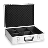 Mantona Aluminium Foto-Koffer Basic M, silber - Robuster Alukoffer für Kamera und Zubehör, abschließbar inkl. 2 Schlüssel und individuell anpassbaren Trennstegen