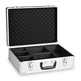 Mantona Aluminium Foto-Koffer Basic M, silber - Robuster Alukoffer für Kamera und Zubehör, abschließbar inkl. 2 Schlüssel und individuell anpassbaren Trennstegen