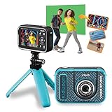 VTech Kidizoom Video Studio HD blau – Kinderkamera mit Greenscreen, Stativ, Effekten, Selfielinse und vielem mehr – Für Kinder von 5-12 Jahren, único