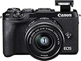 Canon EOS M6 Mark II Systemkamera Gehäuse - mit Objektiv EF-M 15-45mm F3.5-6.3 IS STM Kit (32,5 Megapixel, 7,5 cm (3,0 Zoll), Touchscreen LCD, Display, Digic 8, 4K Video, WLAN, Bluetooth), schwarz
