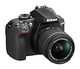 Nikon D3400 Digitales Spiegelreflexkamera mit Objektiv Nikkor AF-P 18 / 55VR, 24,7 Megapixel, LCD 3 Zoll, SD 8 GB 300 x Premium Lexar, schwarz (italienische Version)