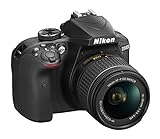 Nikon D3400 Digitales Spiegelreflexkamera mit Objektiv Nikkor AF-P 18 / 55VR, 24,7 Megapixel, LCD 3 Zoll, SD 8 GB 300 x Premium Lexar, schwarz (italienische Version)
