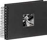 Hama Fotoalbum 24x17 cm (Spiral-Album mit 50 schwarzen Seiten, Fotobuch mit Pergamin-Trennblättern, Album zum Einkleben und Selbstgestalten) schwarz