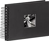 Hama Fotoalbum 24x17 cm (Spiral-Album mit 50 schwarzen Seiten, Fotobuch mit Pergamin-Trennblättern, Album zum Einkleben und Selbstgestalten) schwarz
