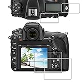 Displayschutz Schutzfolie für Nikon D850 + Oben Displayfolie, iDaPro 9H Härte Gehärtetes Glas Displayschutzfolie Einfache Installation [2+2 Stück]