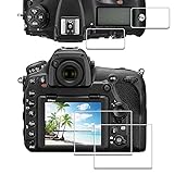 Displayschutz Schutzfolie für Nikon D850 + Oben Displayfolie, iDaPro 9H Härte Gehärtetes Glas Displayschutzfolie Einfache Installation [2+2 Stück]