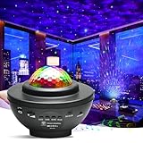 LED Nachtlicht Sternenhimmel Projektor, Galaxy Sternlichtprojektor mit Bluetooth Lautsprecher, Fernbedienung und Timer, Sternenprojektor für Schlafzimmer und Deko, Geschenke für Kinder und Erwachsene